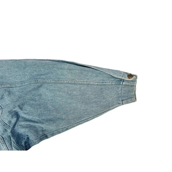 Vtg Denim Jacket Womens Medium Cropped Lace Boho Western 80s Rodeo Jean Boxy - Picture 8 of 15